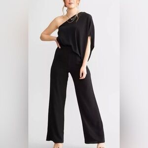 VICI black one shoulder, wide-leg jumpsuit